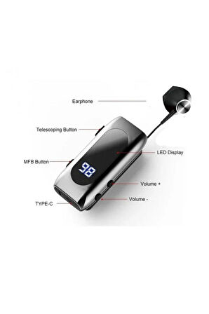 F210 Led Ekranlı 25saat Konuşma Süreli Çift Telefon Destekli Makaralı Bluetooth Kulaklık