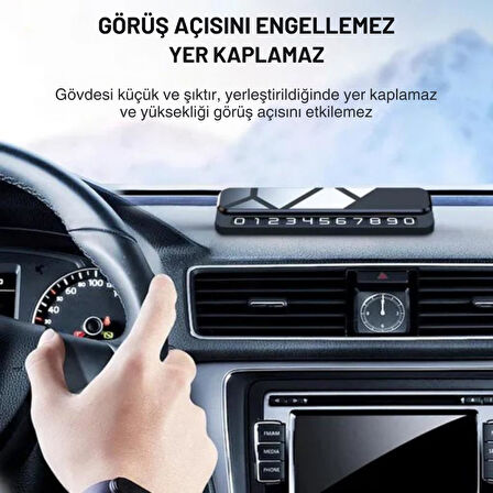 Coofbe Premıum Fosforlu Gizlenebilir Alüminyum Araç Park Telefon Numaratörü Geçici Park Numaratör Plakalık
