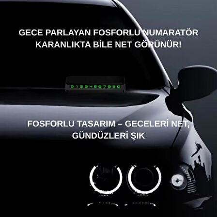 Coofbe Premıum Fosforlu Gizlenebilir Alüminyum Araç Park Telefon Numaratörü Geçici Park Numaratör Plakalık