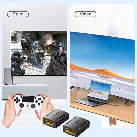 Essager  Altın Kaplama 4K 60Hz HDMI to HDMI Çevirici HDMI Uzatma Ekleme Aparatı HDMI Birleştirme Aparatı
