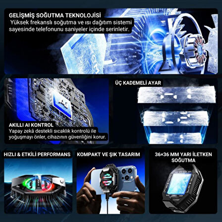 Coofbe Dijital Göstergeli -3 Derece Soğutmalı Telefon Soğutucu Radyatör 3 Mod Tüm Telefonlara Uyumlu
