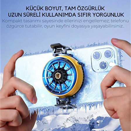 Coofbe 5500 RPM Turbo Fan Işıklı Klipsli Buz Etkili Telefon Soğutucu Radyatör Tüm Telefonlara Uyumlu