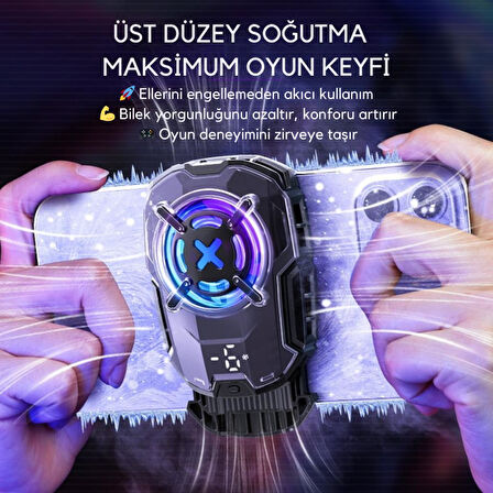 Coofbe Dijital Göstergeli  Turbo Fan Işıklı Klipsli 27W Telefon Soğutucu Radyatör Tüm Telefonlara Uyumlu