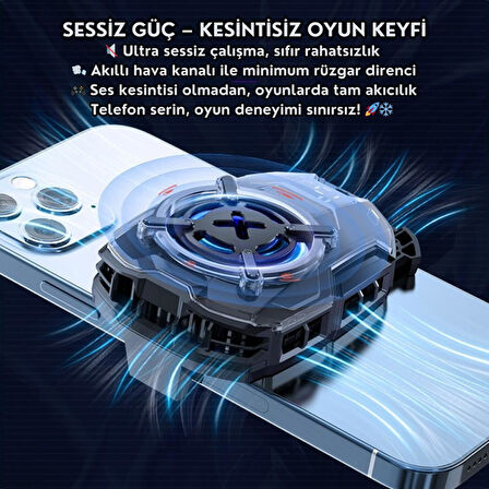 Coofbe Dijital Göstergeli  Turbo Fan Işıklı Klipsli 27W Telefon Soğutucu Radyatör Tüm Telefonlara Uyumlu