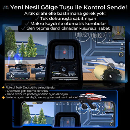 Coofbe Profesyonel 400Mah Type-C Girişli Mobil Oyun Kolu Telefon Joystick Telefon Ateş Tetik Gamepad Joystick