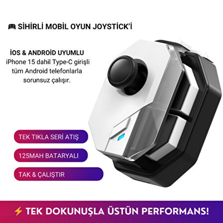 Coofbe Profesyonel Şarjlı Bluetooth Bağlantılı Telefon Joystick Kontrol Gamepad Mobil Oyun Kolu Tetik