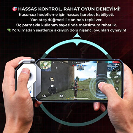 Coofbe Profesyonel Şarjlı Bluetooth Bağlantılı Telefon Joystick Kontrol Gamepad Mobil Oyun Kolu Tetik