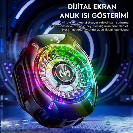 Coofbe Gösteregeli 5000 RPM Turbo Fan Işıklı Klipsli Buz Etkili Telefon Soğutucu Radyatör Tüm Telefonlara Uyumlu