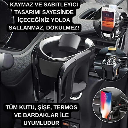Coofbe Premıum 2in1 Araç İçi Bardak Tutucu Telefon Tutucu Araç Havalandırma Bardak Tutucu Sarsılmaz 