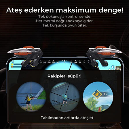 Coofbe Profesyonel Yüksek Hassasiyetli Telefon Tetik Mobil Oyun Tetik Aparatı 4 Buton Nişan Ve Tetik Tuşu