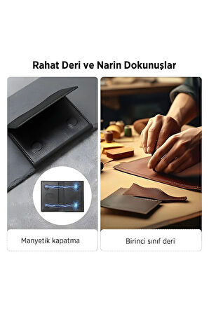 İ-Bix  iMW3 MagSafe Uyumlu Çoklu Kart Taşıma Özellikli Manyetik PU Deri Cüzdan