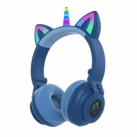 Coofbe Unicorn 94dB Güvenli Ses Kontrollü Yumuşak Kulak pedli Bluetooth Kulaklık Bluetooth Çocuk Kulaklığı 