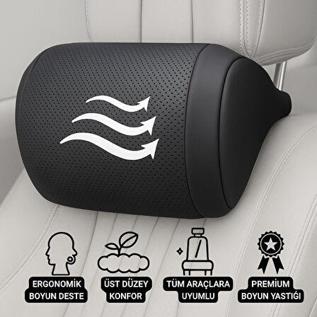 Coofbe Tüm Araçlara Uyumlu Ortopedik Araç Boyun Baş Yastığı Oto Koltuk Başlığı, Oto Boyun Yastığı Car Headrest