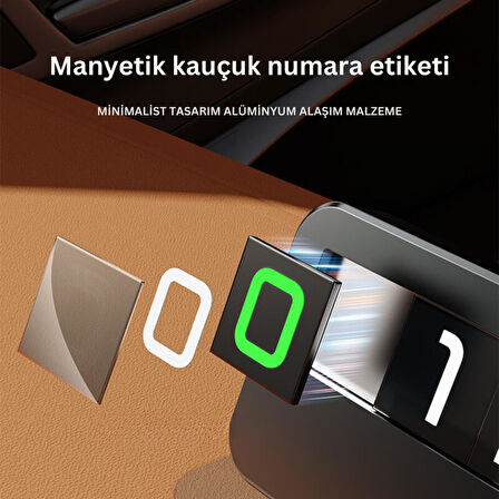 Coofbe Premıum Deri Alaşım Gizlenebilir Araç Park Telefon Numaratörü Geçici Park Telefon Numaratörü