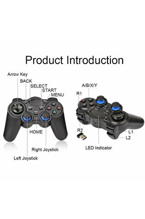 Kablosuz 2.4g Gamepad Oyun Kolu Ps3,pc,android Akıllı Tv,tablet,kablosuz Oyun Kolu