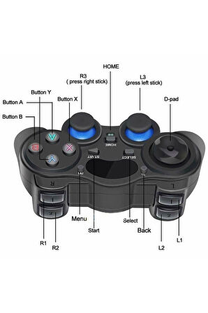 Kablosuz 2.4g Gamepad Oyun Kolu Ps3,pc,android Akıllı Tv,tablet,kablosuz Oyun Kolu