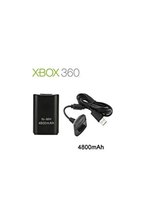 Xbox 360 Pc Uyumlu Kablosuz Analog Oyun Kolu Ve 4800mah Batarya Seti