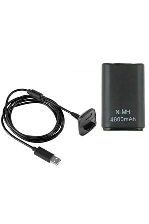 Xbox 360 Pc Uyumlu Kablosuz Analog Oyun Kolu Ve 4800mah Batarya Seti