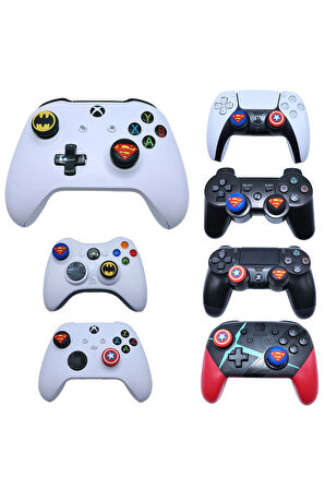 Batman Maske PS5/PS4/PS3/Xbox One/One X/One S/Series X/Series S  3D Analog silikon Koruyucu -2 Adet