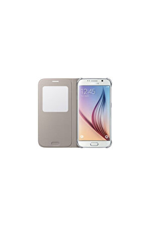 Samsung Galaxy S6 Uyku Modlu Pencereli Fabric Kılıf