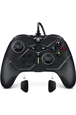 PC Kablolu USB Gamepad Windows 10/11 Uyumlu 3,5 mm Ses Jaklı Makro ve Turbo Tuşlu Oyun Kolu