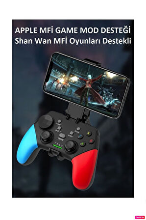 Wireless Kablosuz PC Android iOS Switch TV Uyumlu Gamepad ve Telefon Tutucu