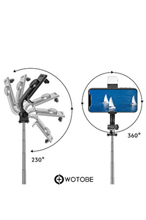 7 Kademeli 360 Derece Ayarlanabilir 1.70 Metre Kumandalı Kamera Sabitleyici Tripod
