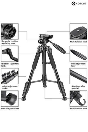 Çantalı Ayarlanabilir Profesyonel Telefon Kamera Sabitleyici Tripod