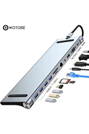 Macbook Type-C To Hub 11 In 1 Çok Amaçlı Çoklayıcı Hub