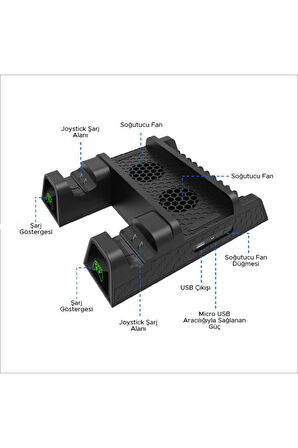 Xbox One X/s Uyumlu Çok Amaçlı Şarj Istasyonu Soğutucu Stand