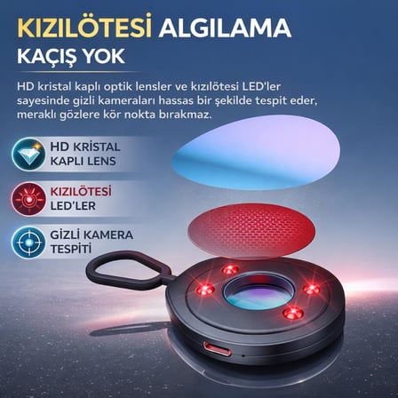 Coofbe Profesyonel Gizli Kamera Bulucu Kızılötesi Sinyal Algılama Taşınabilir Kızılötesi Gizli Kamera Dedektörü