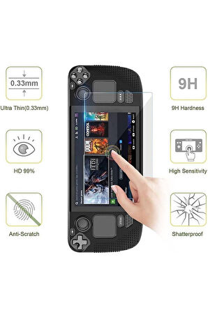 Steam Deck Oyun Konsolu 9h Temperli 2'li Cam Ekran Koruyucu