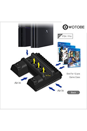 Playstation 4 Pro/slim Çok Amaçlı Şarj Istasyonlu Fanlı Soğutucu Stand