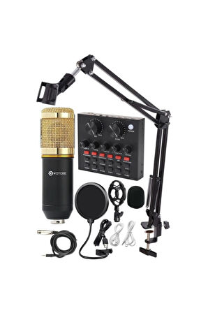 Filtreli Condenser Mikrofon Ses Kartı Stand Set