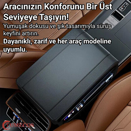 Coofbe Premıum Yumuşak 2 Yan Cüzdanlı Araç Kol Dayama Padi. Kol Dayama Yastığı Araç İçi Organizer Kol Dayama