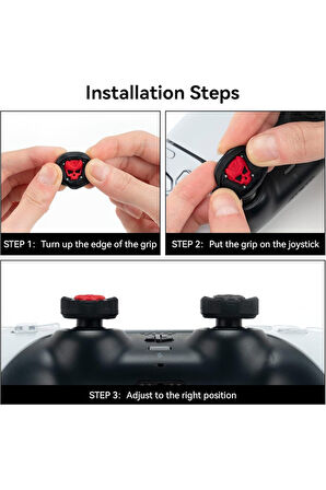 3D Skull PS5/PS4/PS3/Xbox One/One X/One S/Series X/Series S 3D Analog silikon Koruyucu -4 Adet