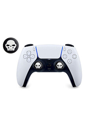 Skull   PS5/PS4/PS3/Xbox One/One X/One S/Series X/Series S 3D Analog silikon Koruyucu -2 Adet