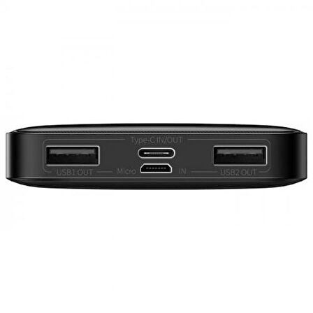 Baseus 22.5 W 10000 mAh Hızlı Şarj Powerbank Siyah 