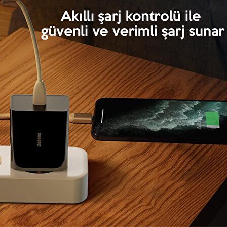 Baseus Speed Mini Type-C 20 Watt Hızlı Şarj Aleti Siyah
