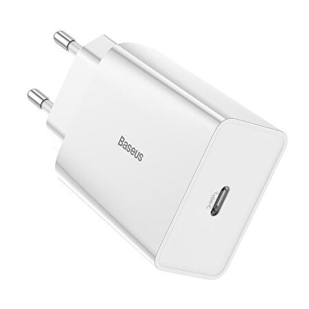 Baseus Speed Mini Type-C 20 Watt Hızlı Şarj Aleti Beyaz