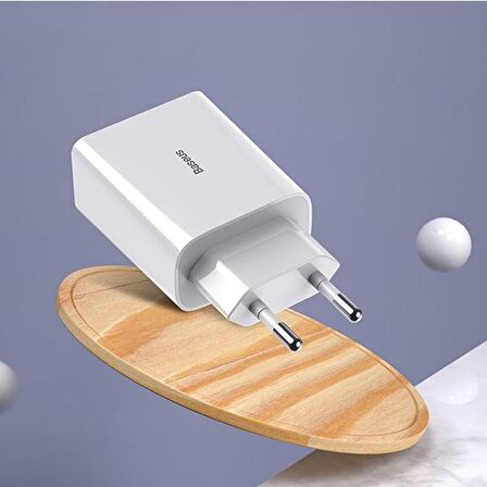 Baseus Speed Mini Type-C 20 Watt Hızlı Şarj Aleti Beyaz