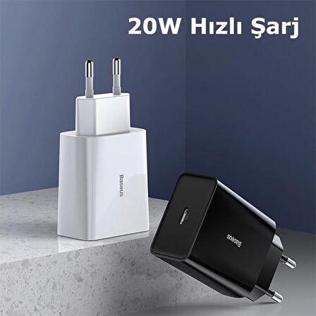 Baseus Speed Mini Type-C 20 Watt Hızlı Şarj Aleti Beyaz