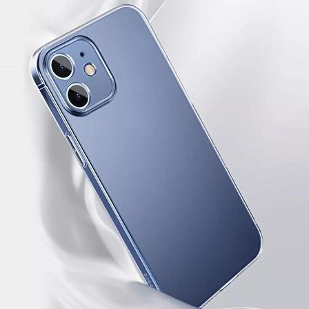 Baseus Simple Case iPhone 12 6.1 İnce Şeffaf Silikon Kılıf Kamera Korumalı ŞEFFAF