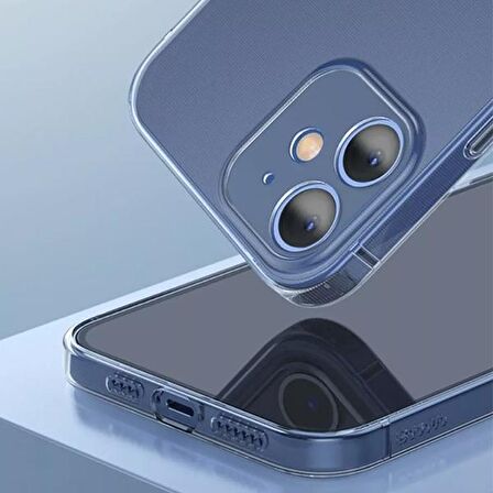 Baseus Simple Case iPhone 12 6.1 İnce Şeffaf Silikon Kılıf Kamera Korumalı ŞEFFAF