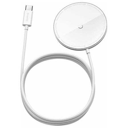 Baseus Simple Mini Kablosuz Wireless Şarj 15W 1.5M Type-C BEYAZ