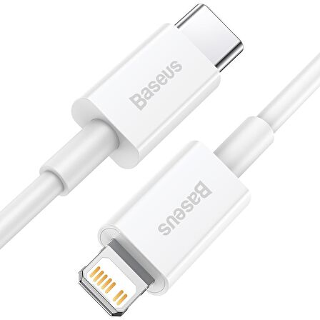 Baseus Superior Series TYPE-C to Lightning iP PD 20W 1.5M Hızlı Şarj Veri Kablosu BEYAZ