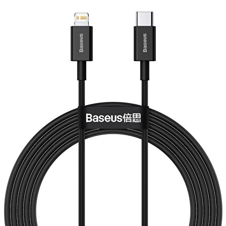 Baseus Superior Series TYPE-C to Lightning iPhone PD 20W 2M Hızlı Şarj Veri Kablosu SİYAH
