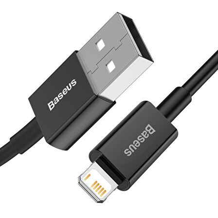 Baseus Superior Series USB to Lightning iPhone Hızlı Şarj Kablosu 1 metre 2.4A SİYAH