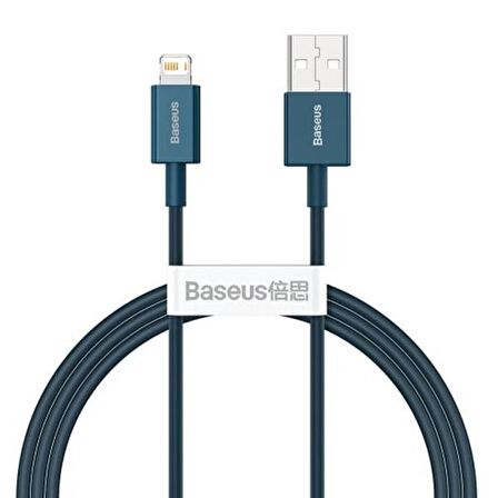 Baseus Superior Series USB to Lightning iPhone Hızlı Şarj Kablosu 1 metre 2.4A MAVİ