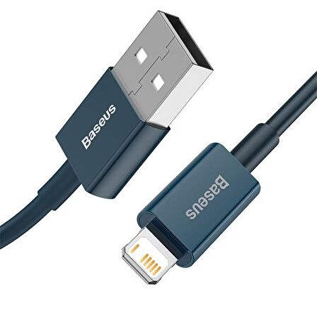 Baseus Superior Series USB to Lightning iPhone Hızlı Şarj Kablosu 1 metre 2.4A MAVİ